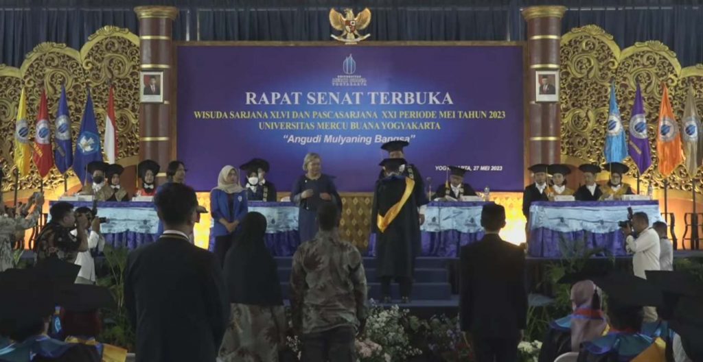 Suasana Universitas Mercu Buana Yogyakarta (UMBY) Melakukan Wisuda Sarjana XLVI dan Pascasarjana XXI Periode Mei Tahun 2023