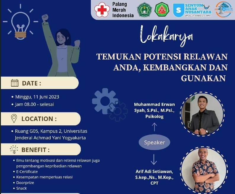 KSR PMI UNJAYA dan Senyum Sanak Nusantara mengadakan Lokakarya Temukan Potensi Relawan Anda, Kembangkan dan Gunakan