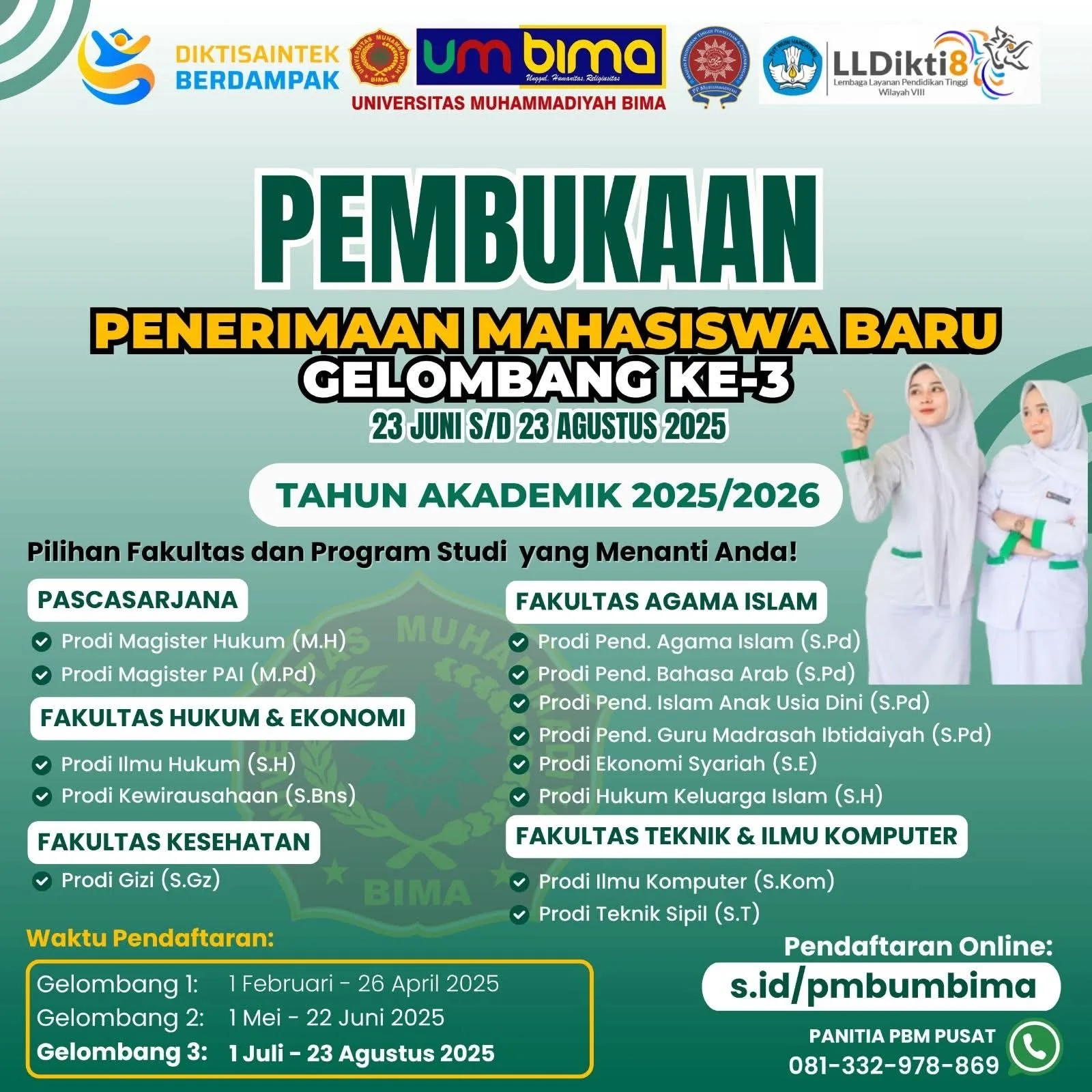 PMB Gelombang 3 Resmi Dibuka! Universitas Muhammadiyah Bima Ajak Calon Mahasiswa Bergabung